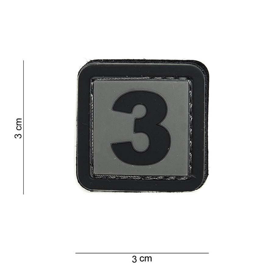 “3” Number 3D PVC Patch