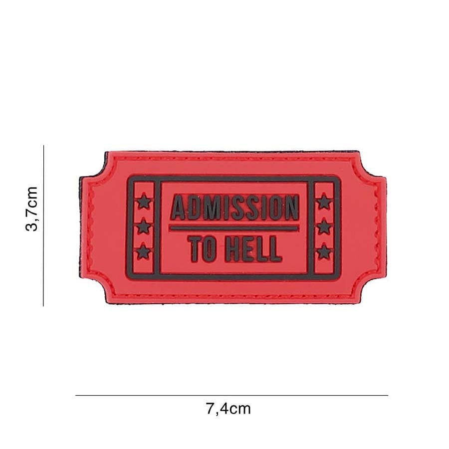 Admission to Hell Ticket 3D PVC Patch – Red
