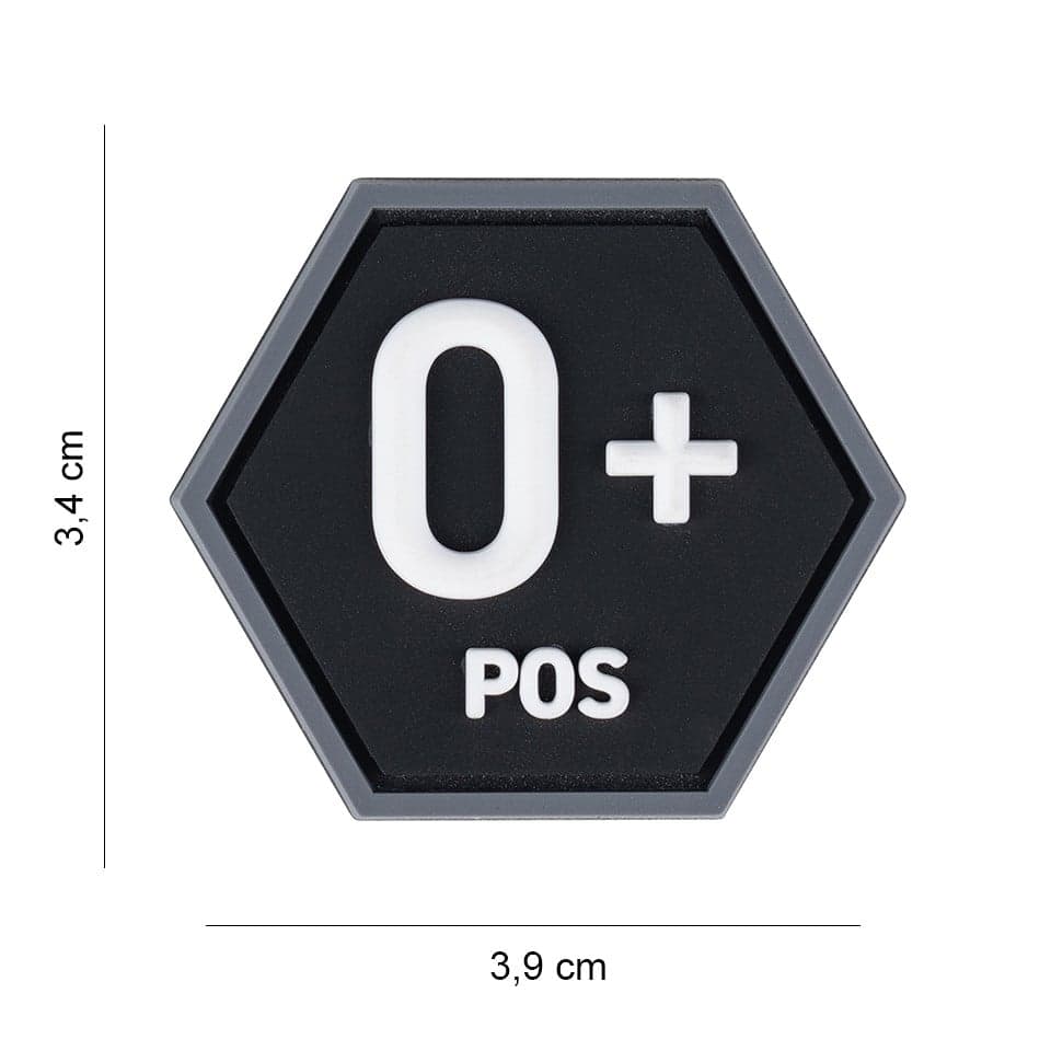 Blood Type O+ Hexagon 3D PVC Patch