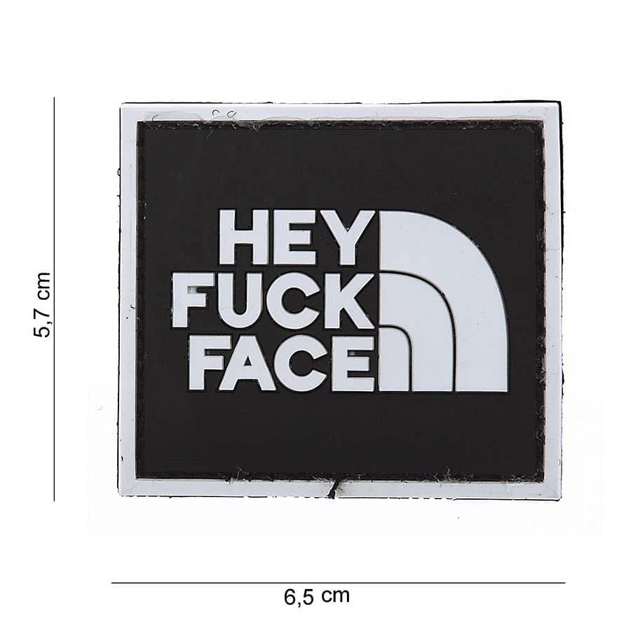 Hey F*ck Face 3D PVC Patch – White