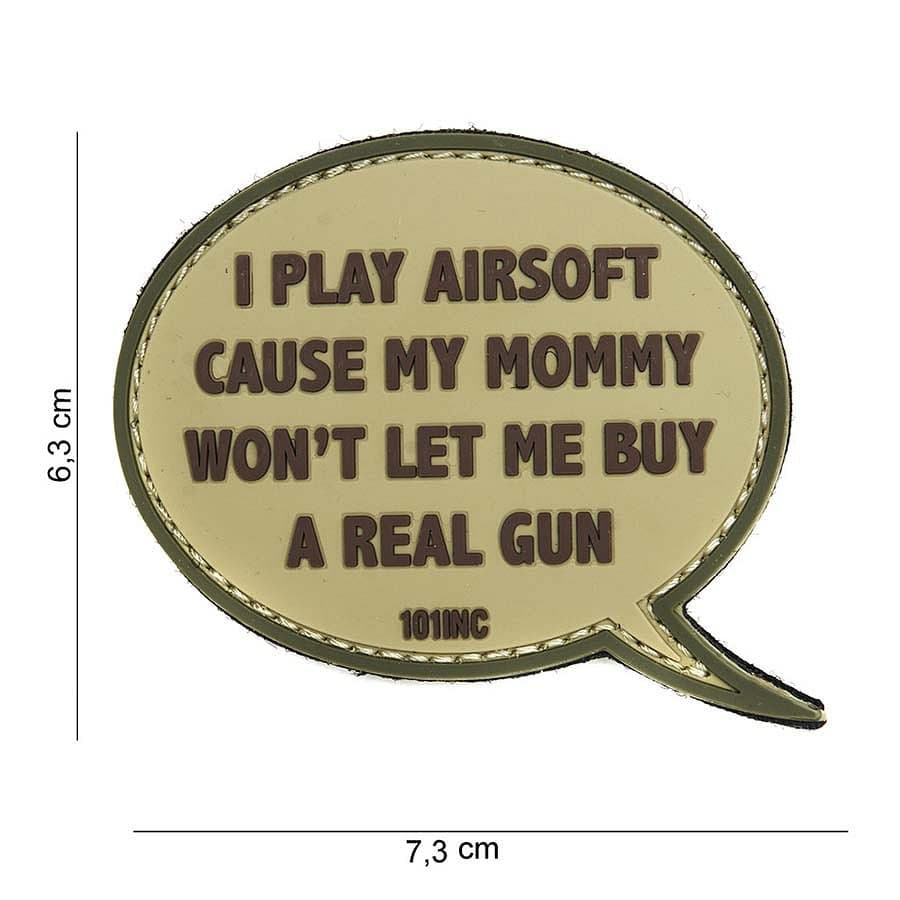 I Play Airsoft 3D PVC Patch – Sand