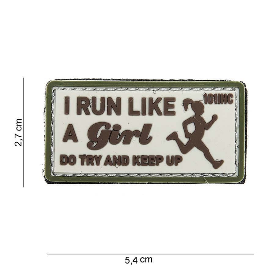 I Run Like a Girl 3D PVC Patch – Sand