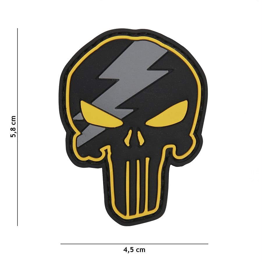 Punisher Thunder Skull 3D PVC Patch – Yellow