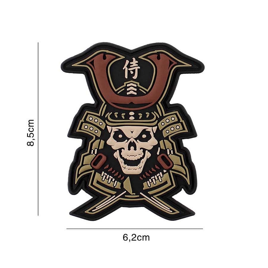 Samurai Skull 3D PVC Patch – Red