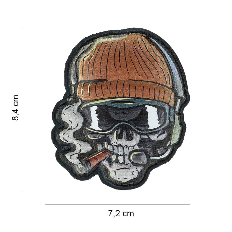 Skull Beanie Warrior 3D PVC Patch