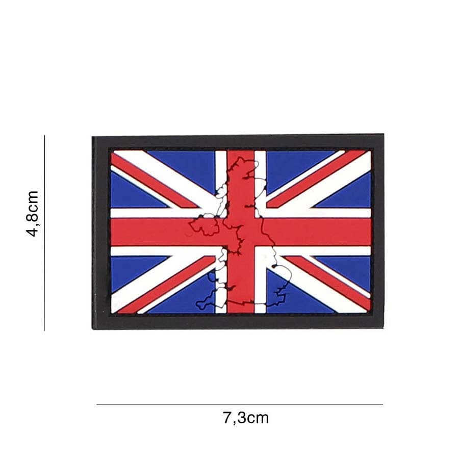 UK Flag with Map Contour 3D PVC Patch