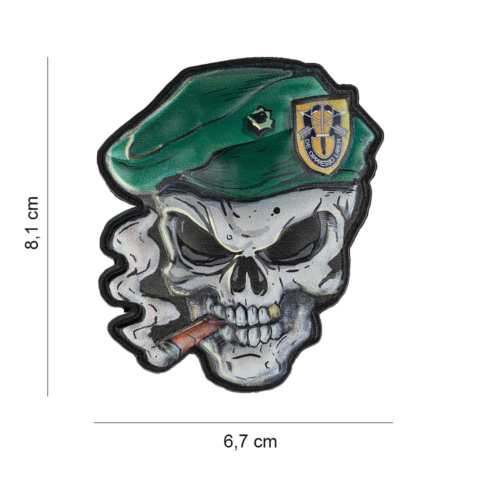 UV Skull Red Beret 3D PVC Patch