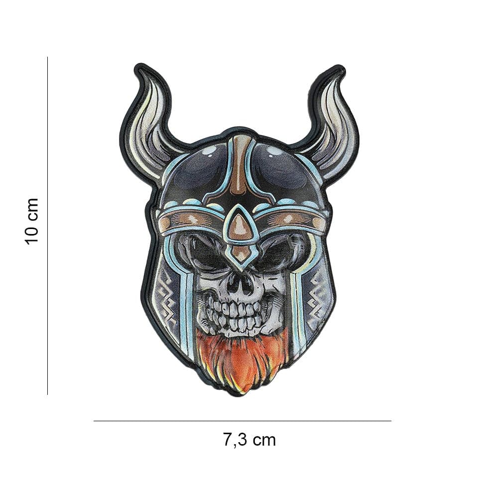 UV Skull Viking 3D PVC Patch