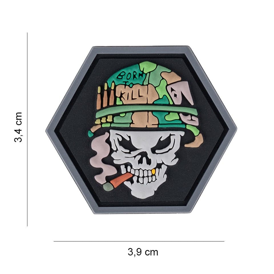 Vietnam Ace Skull Hexagon 3D PVC Patch