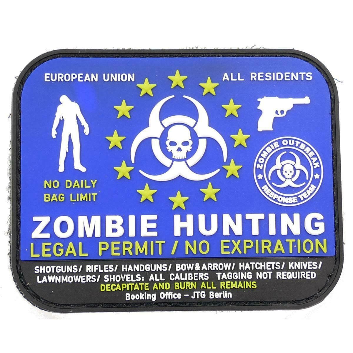 Zombie Hunter PVC Moral Patch Blue