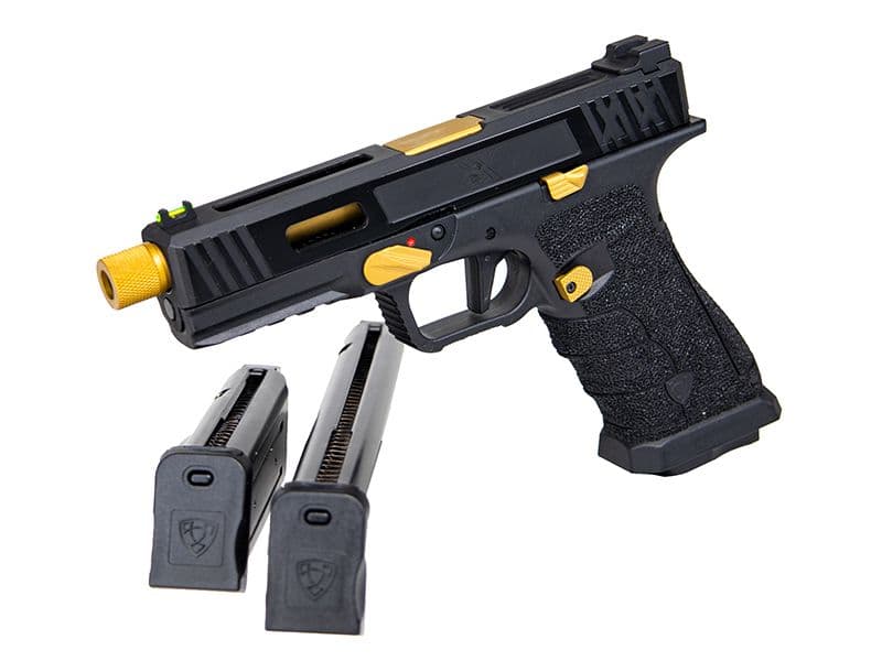 Bumblebee XX Co2 Blowback Pistol (1 Short Mag and 1 Long Mag – Gold – ACP620) — image 2