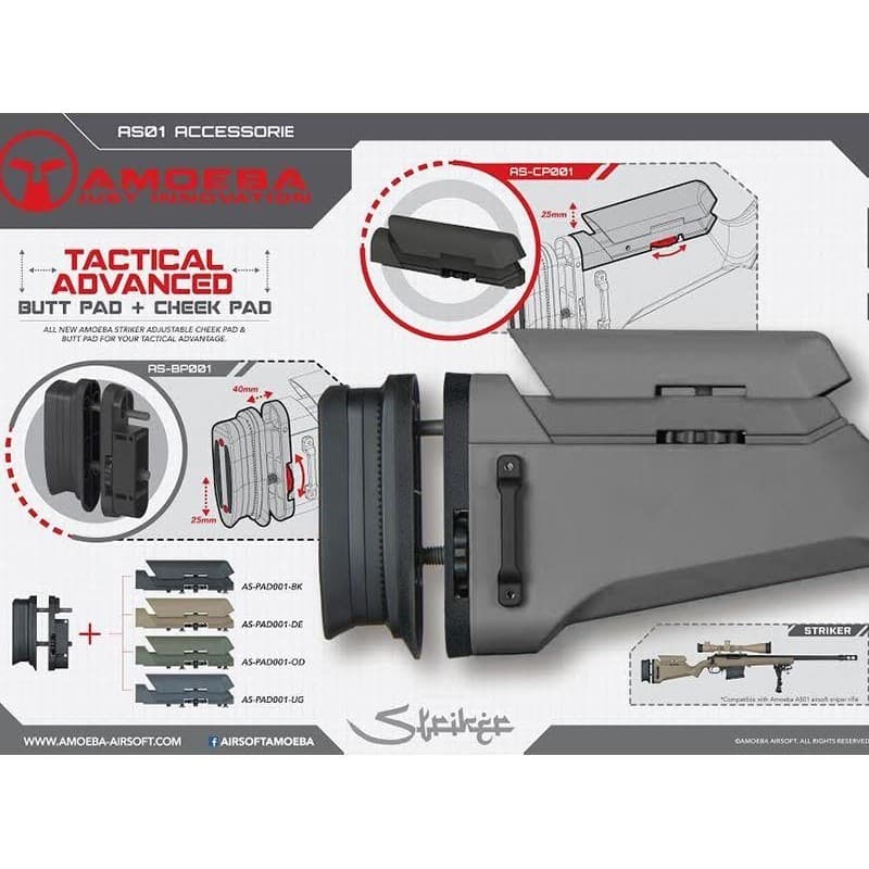 Striker Sniper Rifle Tac. Adv. Butt Pad plus Cheek Pad (AS-PAD001) — image 2