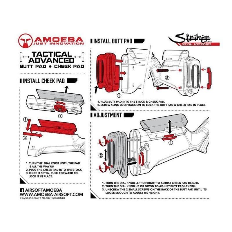 Striker Sniper Rifle Tac. Adv. Butt Pad plus Cheek Pad (AS-PAD001) — image 3