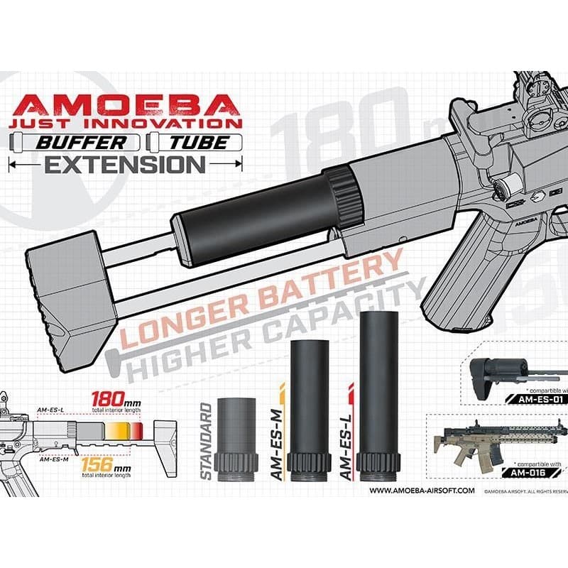 Buffer Tube for Amoeba AM-016 Extendable Stock (Long – 180mm – AM-BT-002) — image 3