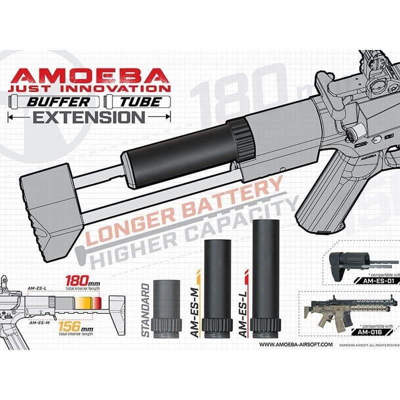 Buffer Tube for Amoeba AM-016 Extendable Stock (Middle – 156mm – AM-BT-001) — image 3