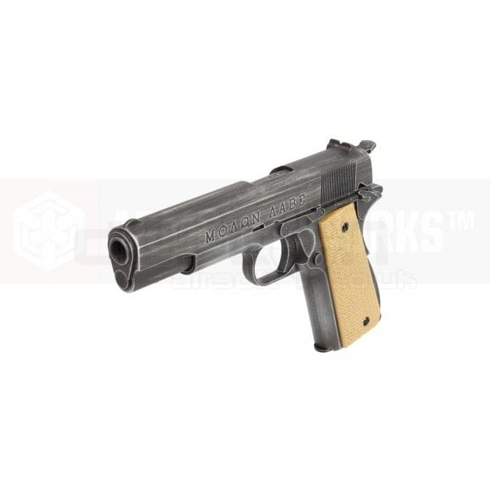 Custom “Molon Labe” 1911 Gas Blowback Pistol (Brown Grip) — image 3