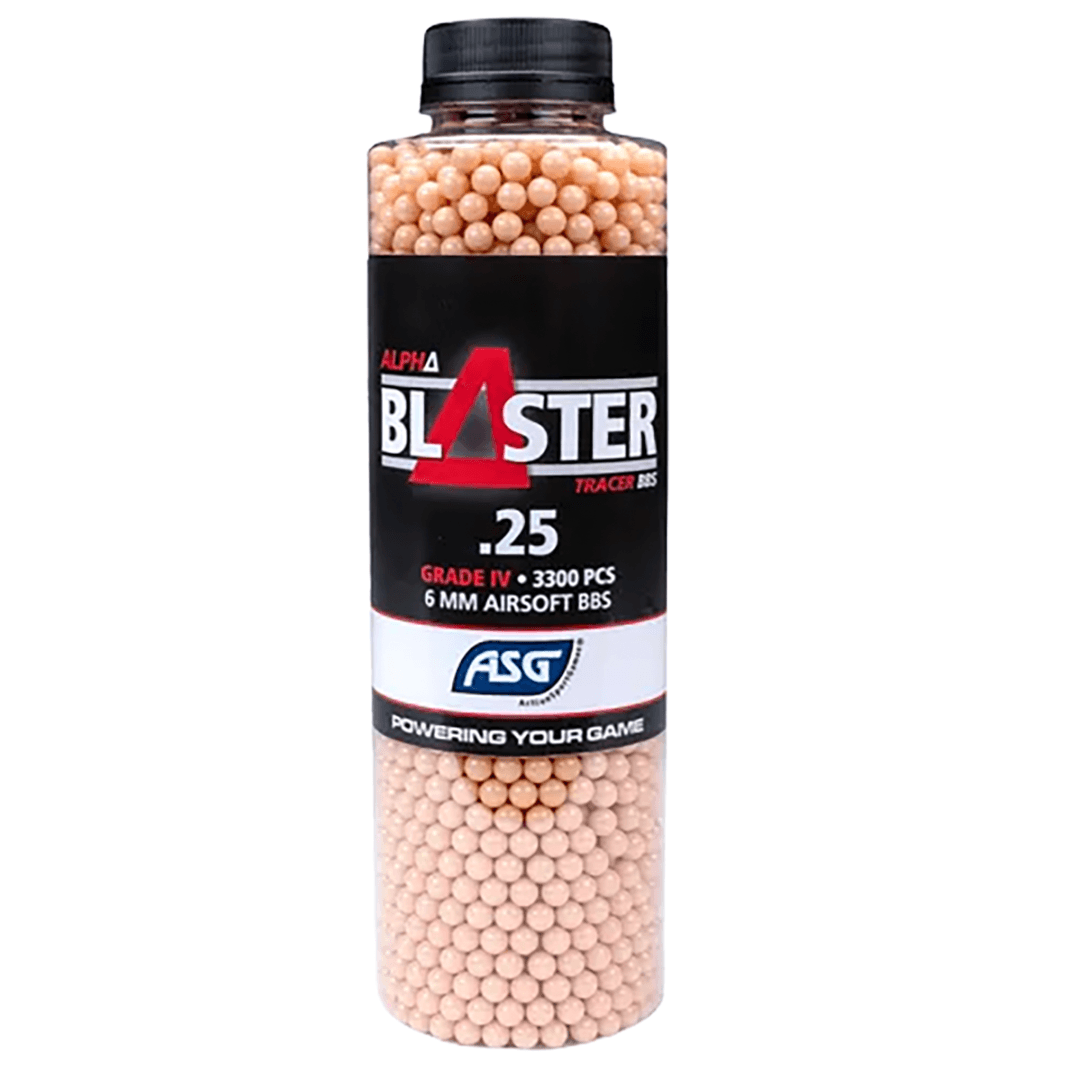 Airsoft Alpha Blaster Red Tracer BBs 0.25g 3300 Bottle Pellets