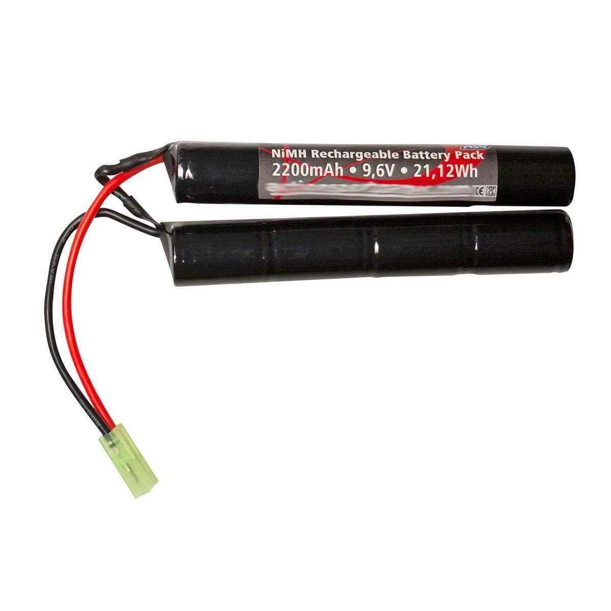 Airsoft Rifle Crane Stock Battery 9.6V 2200mAh NiMH Tamiya Connector