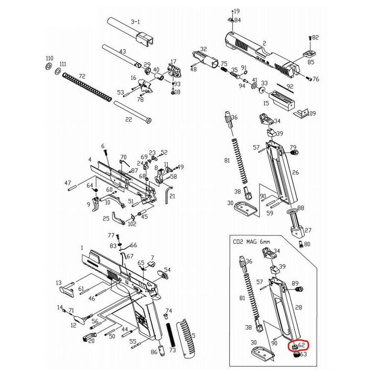 Airsoft Spare Part P-09 Magazine Co2 Capsule Piercer #62 17657 — image 3