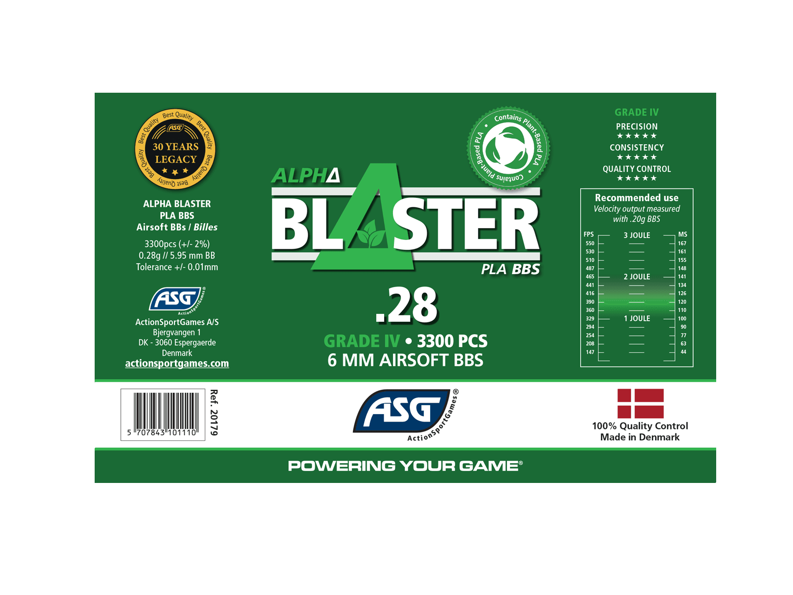 Alpha Blaster Bio PLA Airsoft BB’s 0.28g 3300 X 1 Bottle — image 3