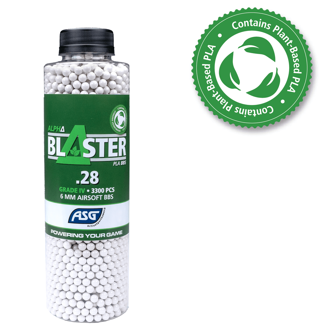 Alpha Blaster Bio PLA Airsoft BB’s 0.28g 3300 X 1 Bottle