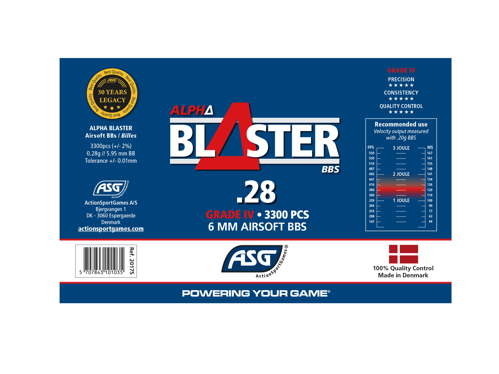 Alpha Blaster Grade IV Airsoft BBs 0.28g 3300 1 Bottle — image 3