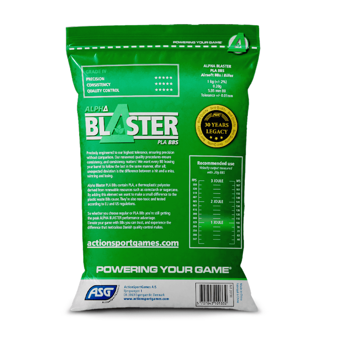 Alpha Blaster PLA Airsoft Ammo BB’s 0.20g 1kg Bag — image 2