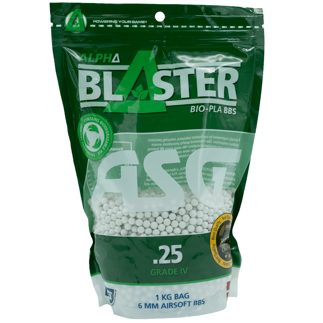 Alpha Blaster PLA Airsoft Ammo BB’s 0.25g 1kg Bags