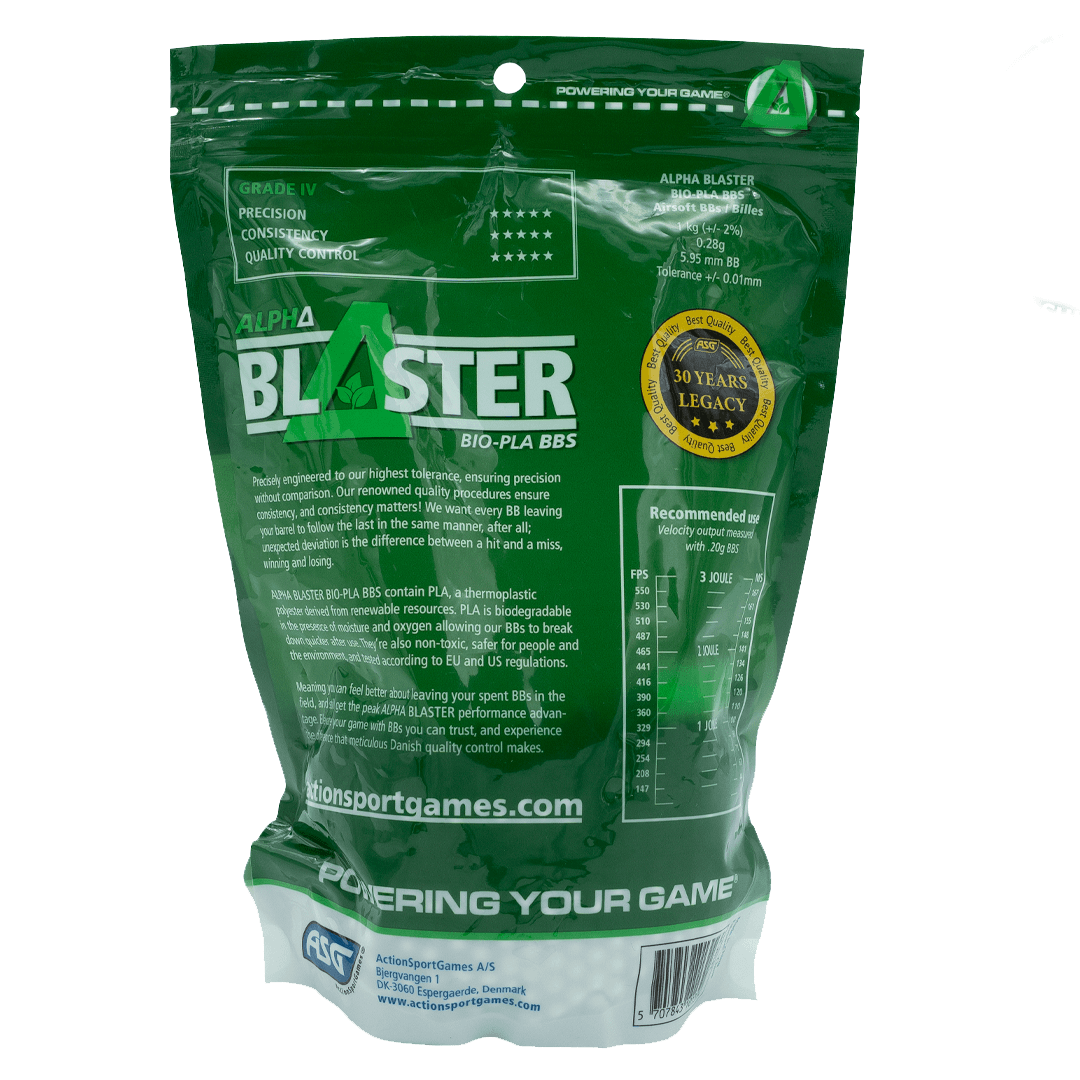 Alpha Blaster PLA Airsoft Ammo BB’s 0.28g 1kg Bag — image 3