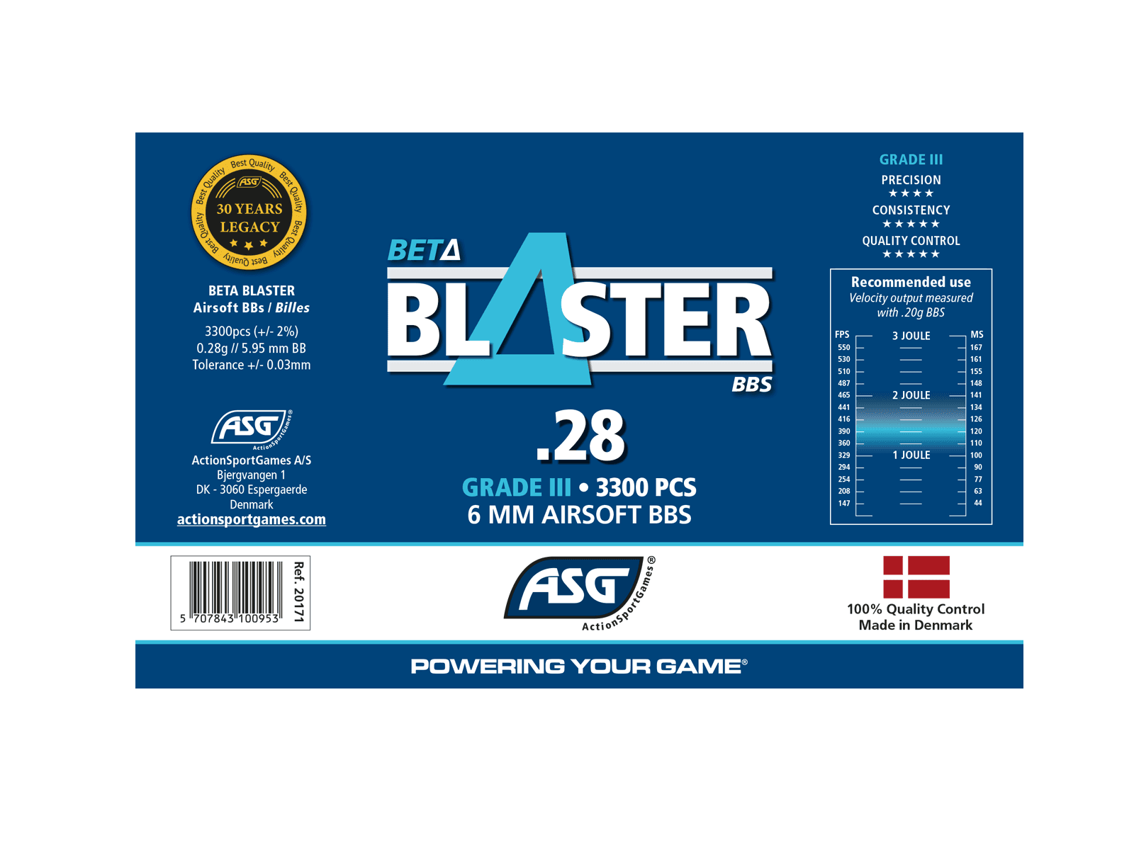 Beta Blaster Grade III Airsoft BBs 0.28g 3300 1 Bottle — image 3