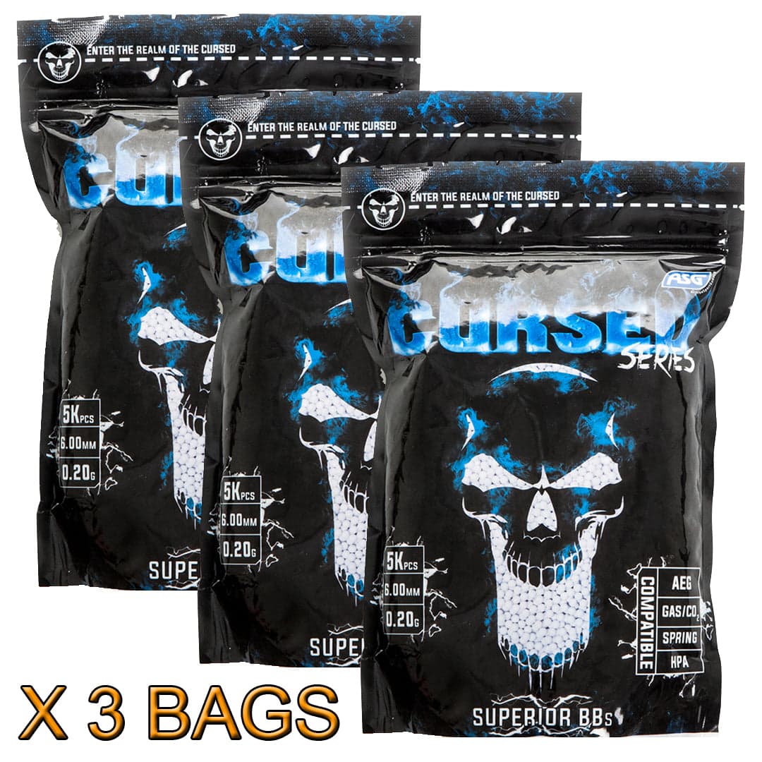 Cursed 0.2g BB’s 1KG Bag x 3 Bags (15,000) BULK 6mm