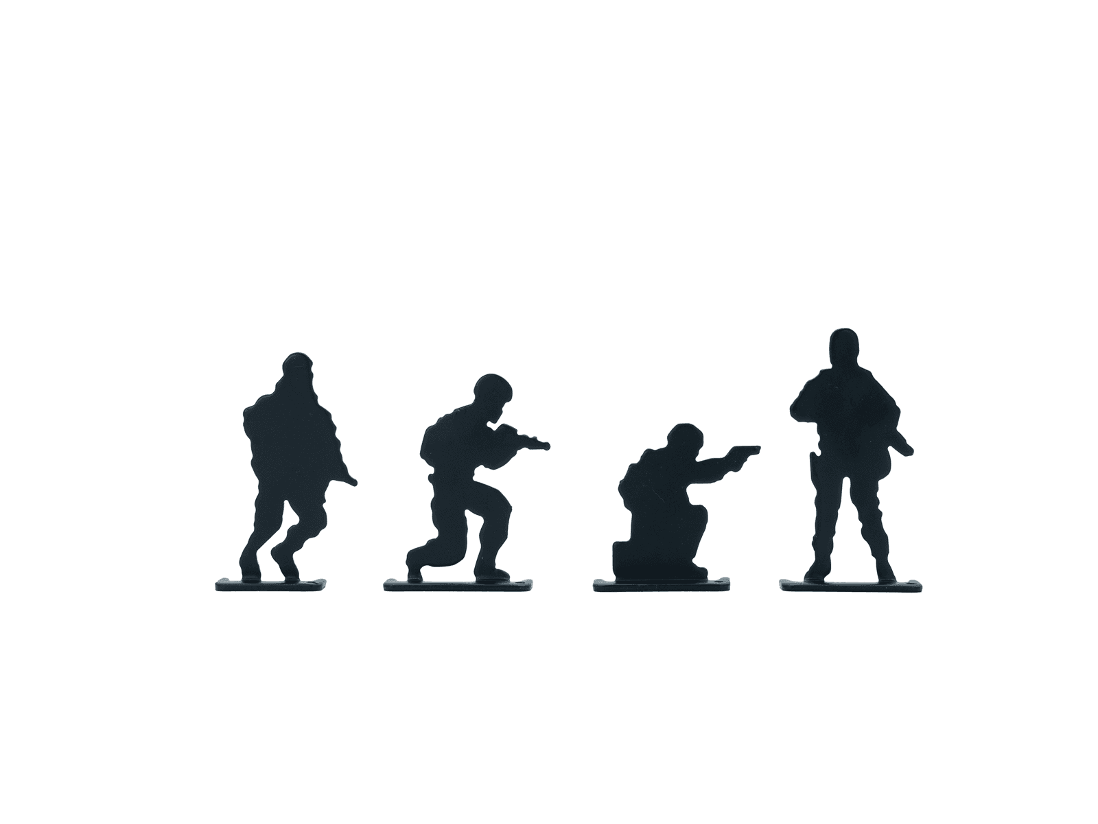 Soldier Metal Silhouette Shooting Target Set 4-Piece Reactive Squad