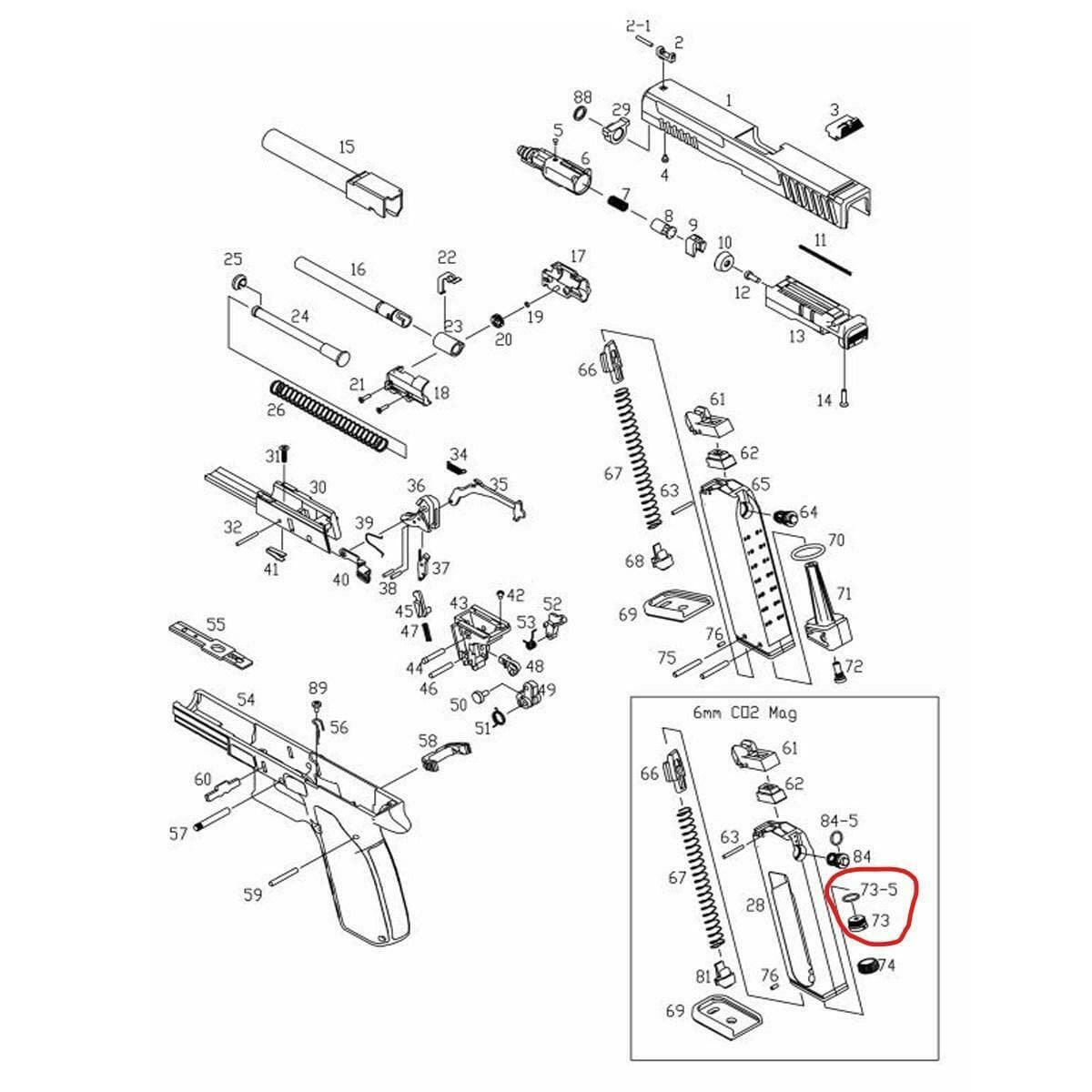 Spare Part XP-18 Co2 Magazine Capsule Piercer 19084#73 — image 3