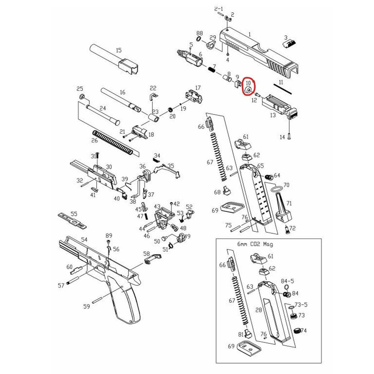 Spare Part XP-18 Pistol Cylinder Head #10 19084 — image 3