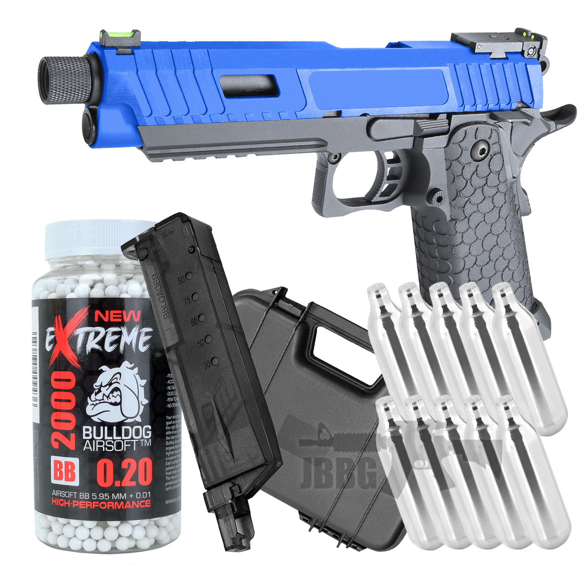 YAGA Combat Master Hi-Capa Co2 Blowback Airsoft Pistol Bundle Offer Set