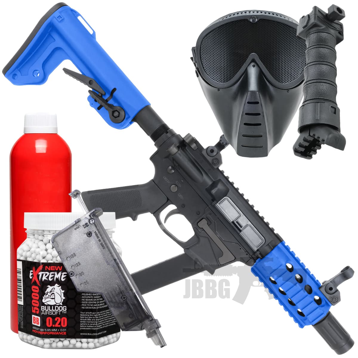 Offer Bulldog TWS 9mm SBR Gas Blowback Lite Airsoft Gun Blue
