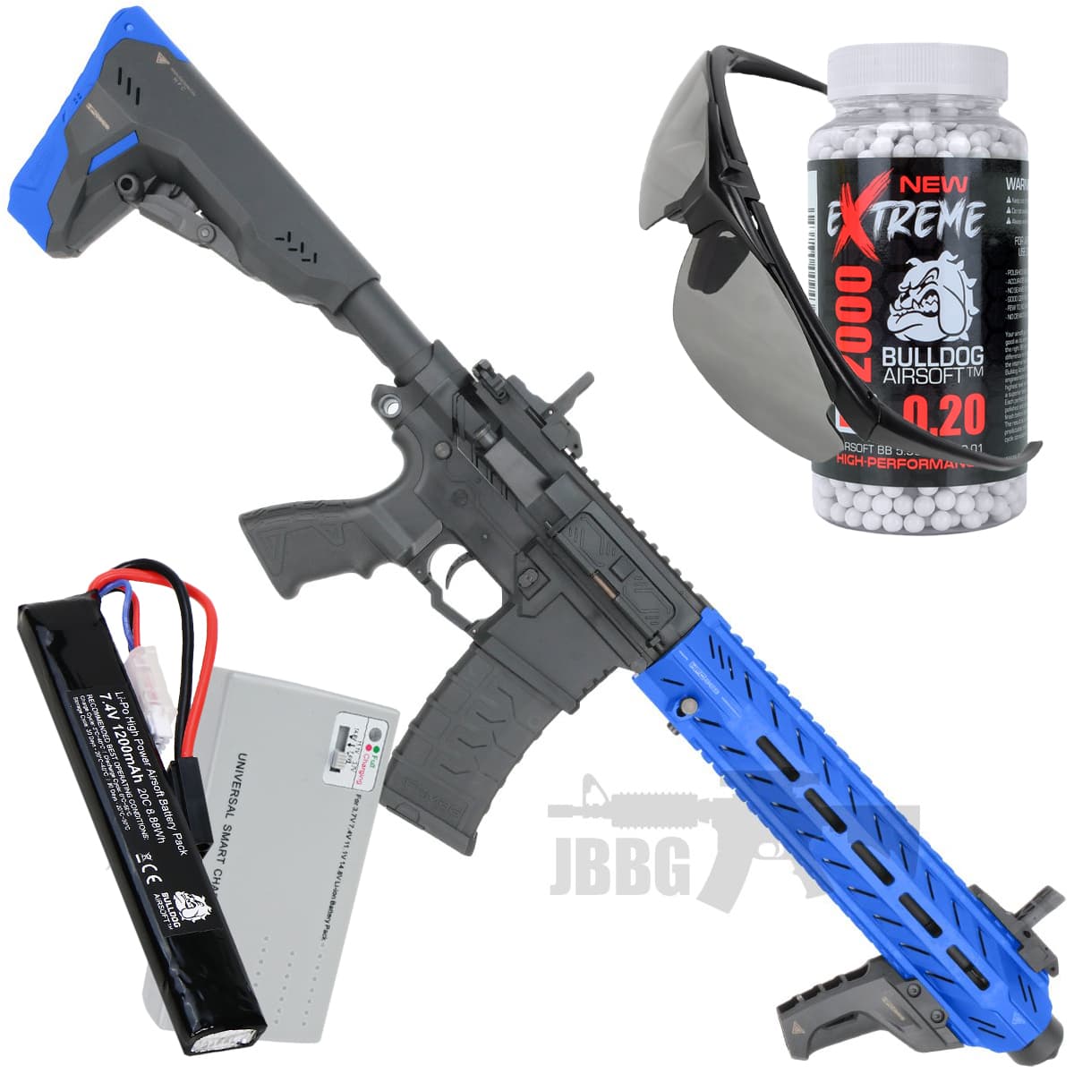 Bundle Offer HFC LEII AEG Tactical Airsoft Gun Blue