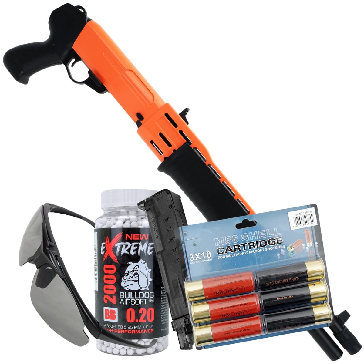 Bundle Offer M63 Multi Shot Airsoft BB Shotgun Set Orange