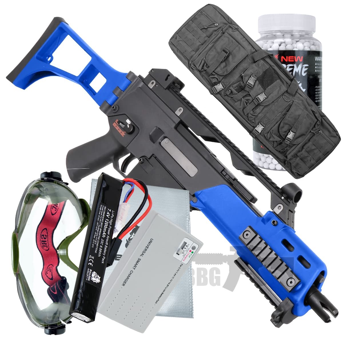 Offer WE 999 C AEG Gen 2 Airsoft Gun Set Blue