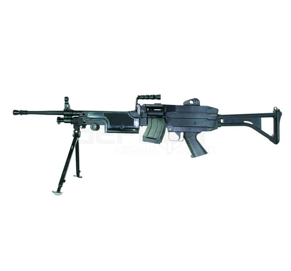 M249 MK1 (Skeleton Stock) AEG with Box Magazine