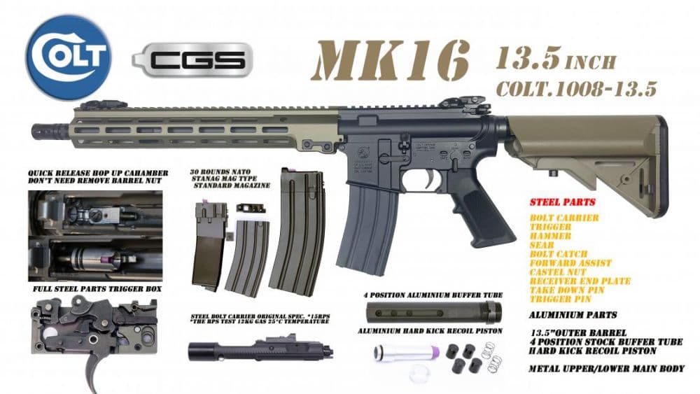 CGS Colt x EMG MK16 13.5 Gas Blowback Rifle (MWS – COLT.1008-13.5) — image 2