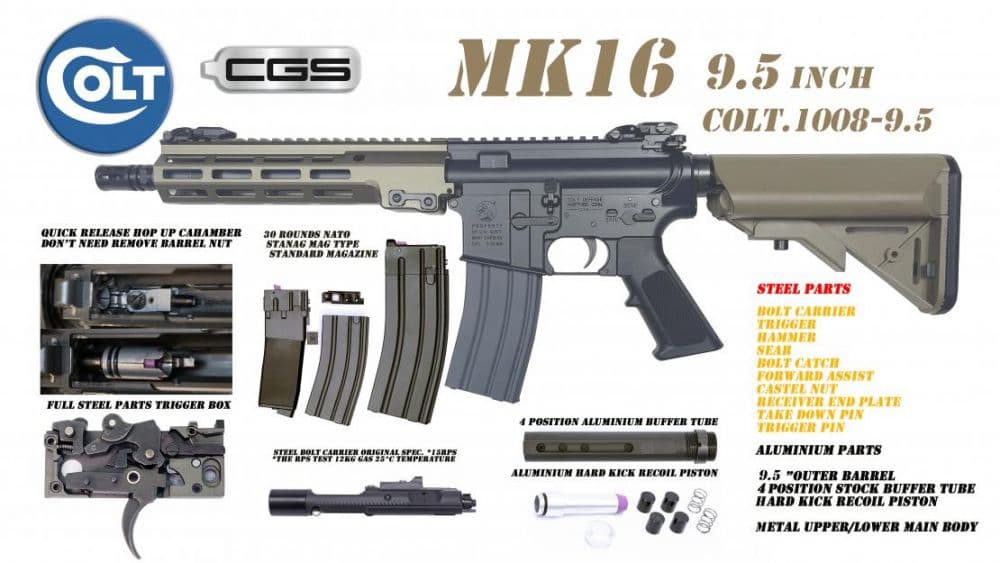 CGS Colt x EMG MK16 9.5 Gas Blowback Rifle (MWS – COLT.1008-13.5) — image 3