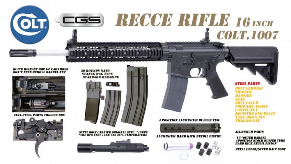 CGS Colt x EMG RECCE 16 Gas Blowback Rifle (MWS – COLT.1007) — image 2