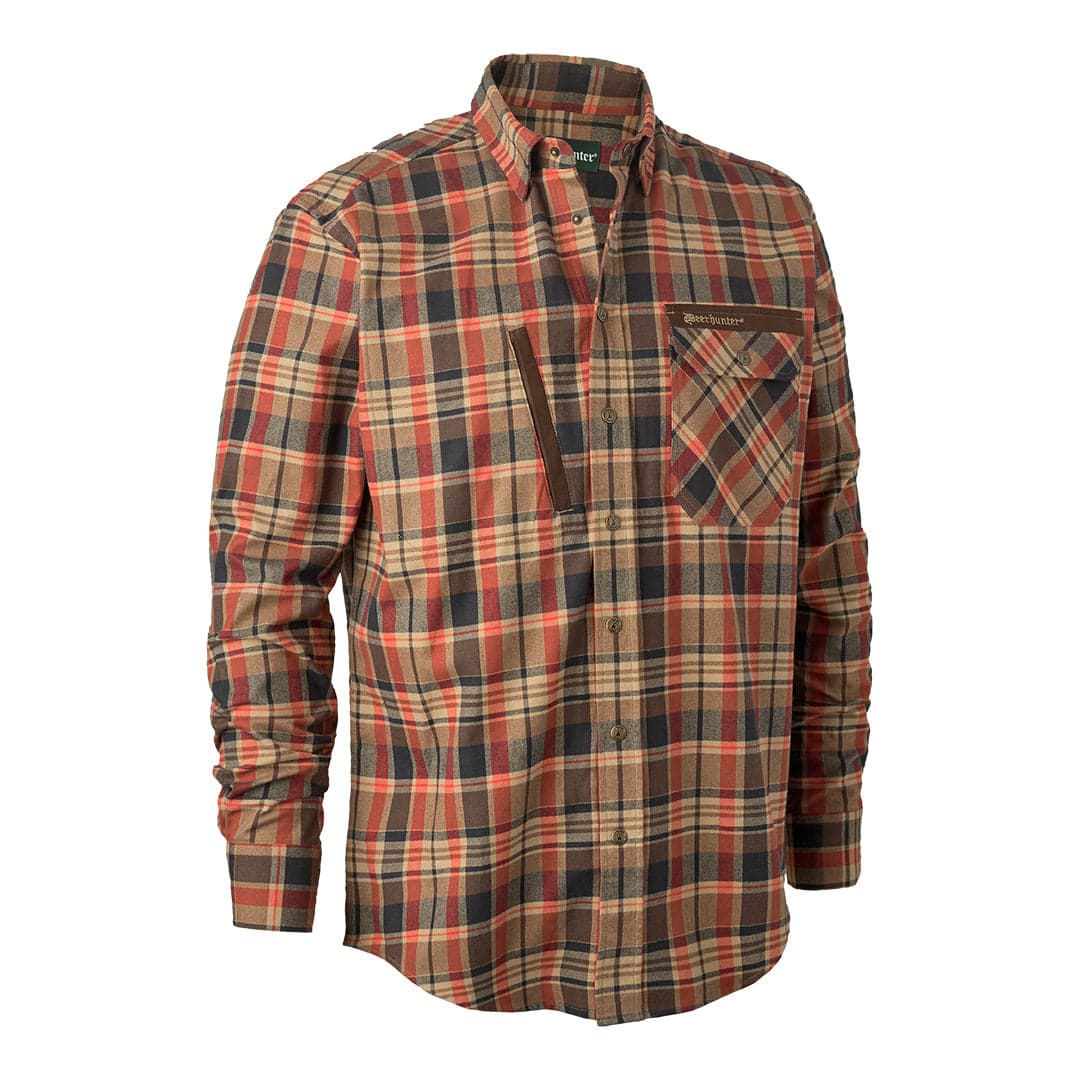 Hektor Mens Check Orange Shirt