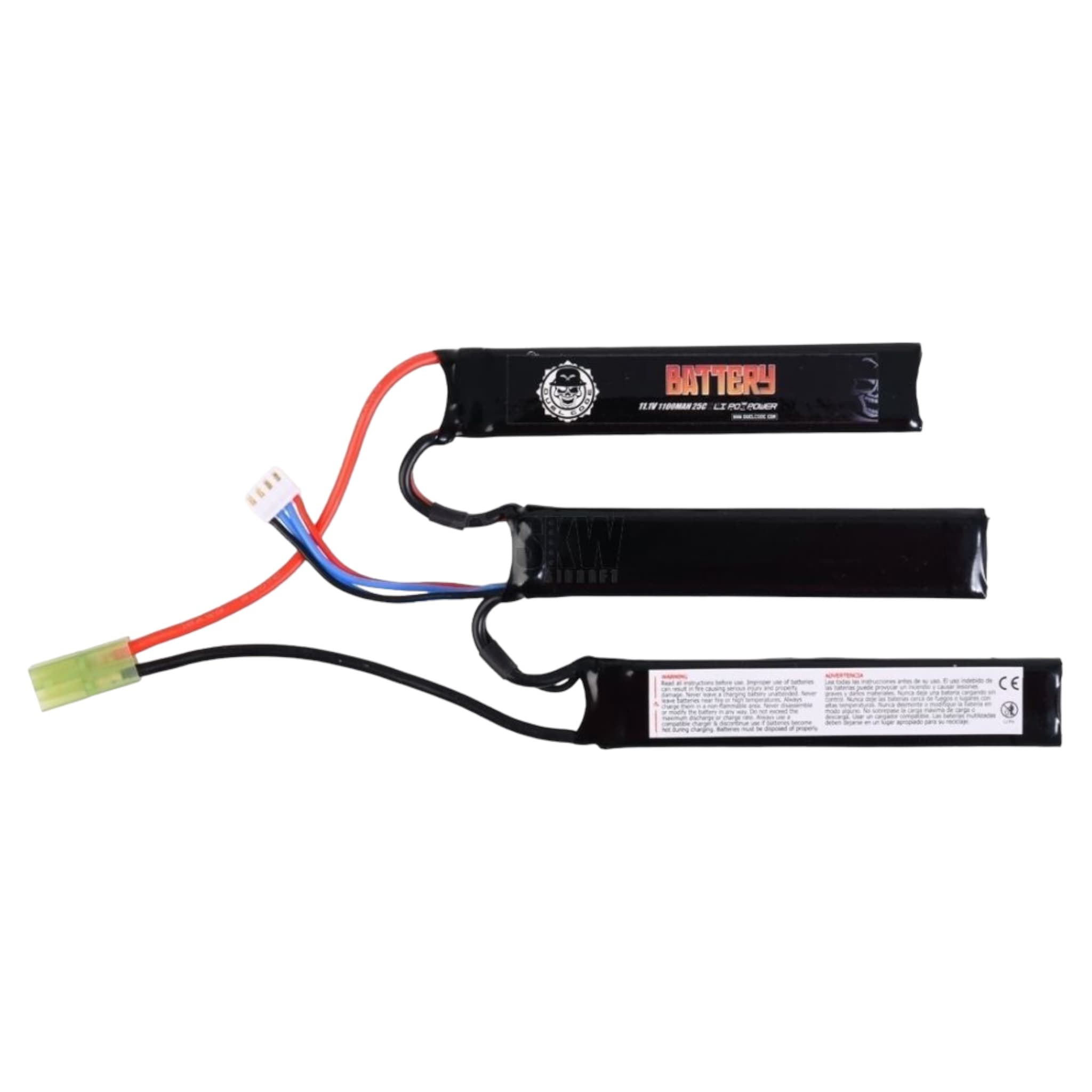 Code 11.1v 1100 MaH 25C Lipo Battery (3 Way Split)