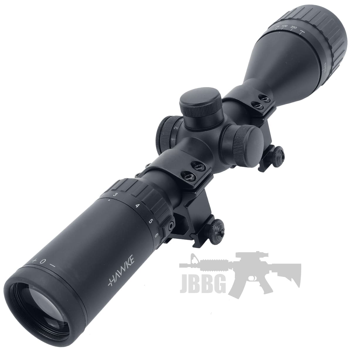 Mount 3-12×50 AO IR (Mil Dot) Hawke Scope with Weaver Mounts — image 2