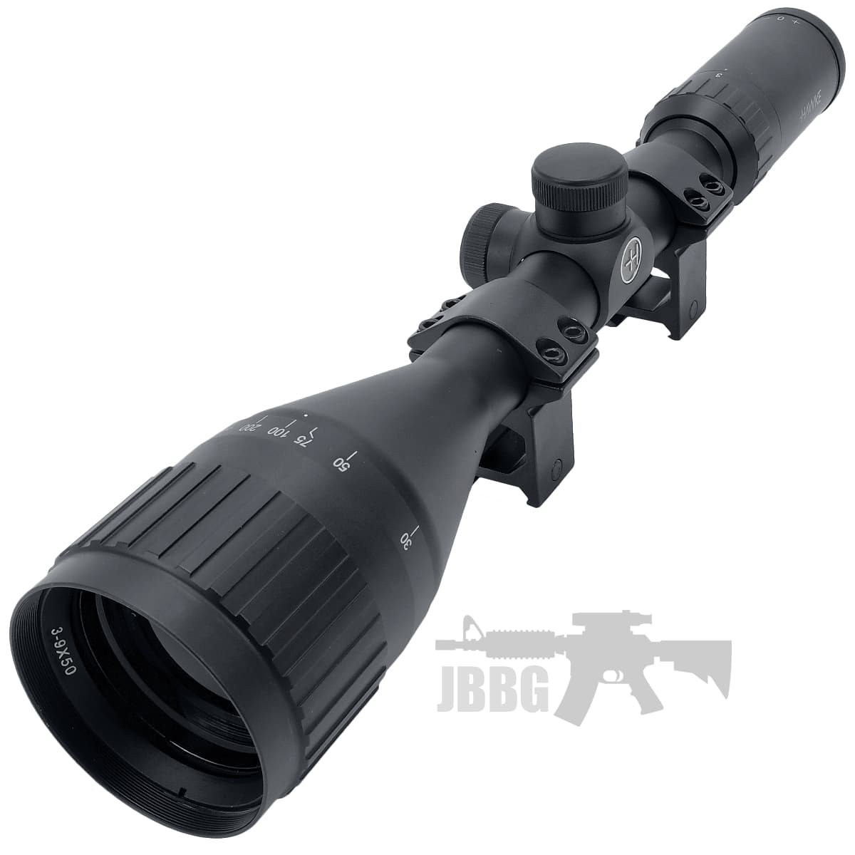 Mount 3-9×50 AO (Mil Dot) Hawke Scope with Weaver Mounts