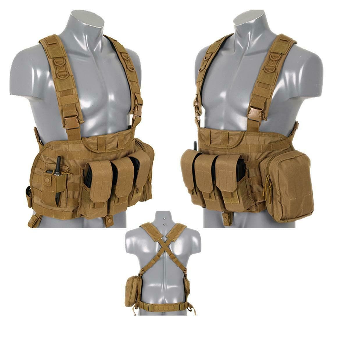 8 Fields Force Recon Chest Harness Airsoft Vest Coyote