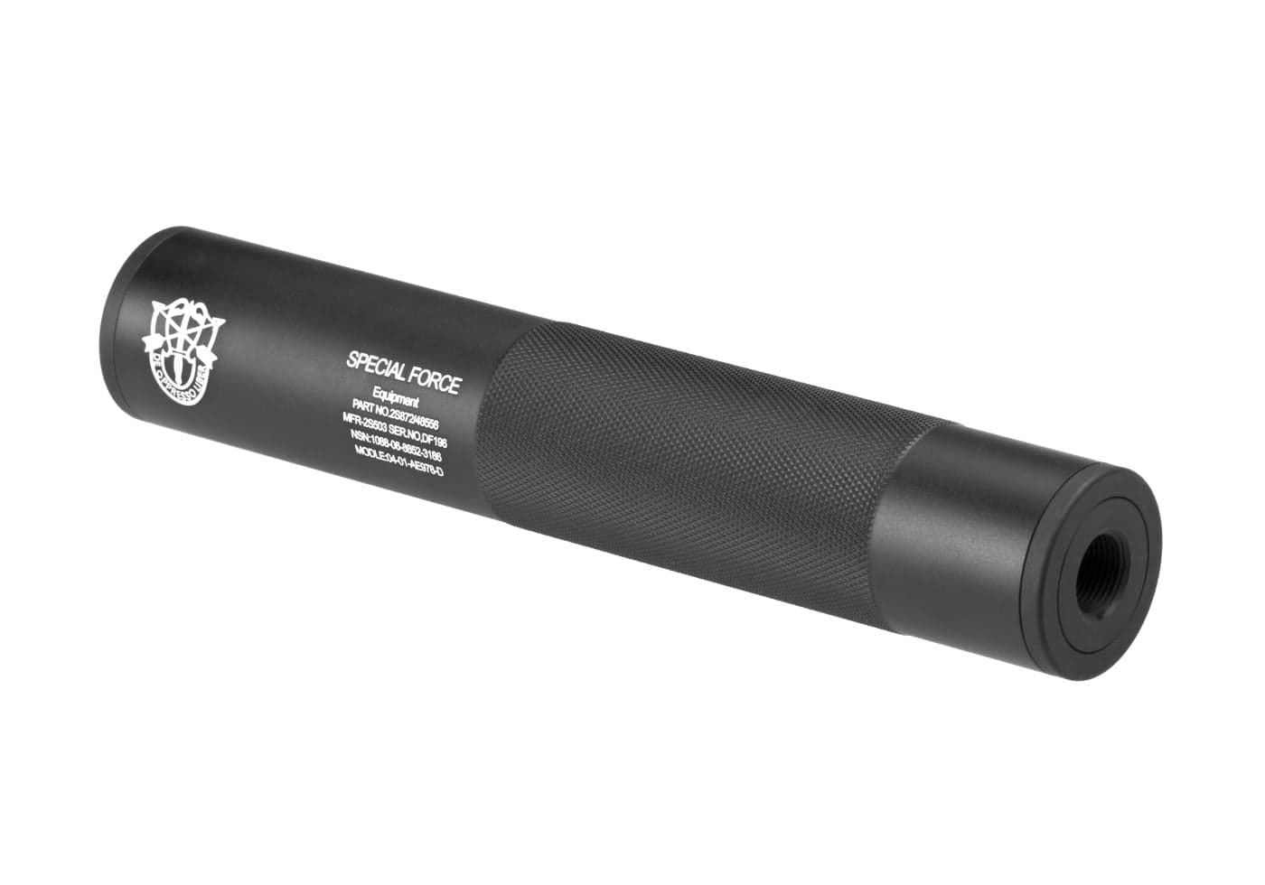 Airsoft Special Forces Logo Mock Suppressor 198mm 14mm CW CCW