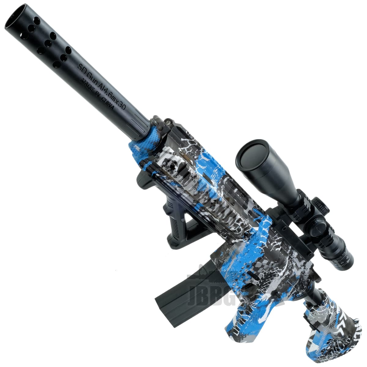 Blaster HK416 Full Auto Rechargeable AEG Gun Set Camo Blue